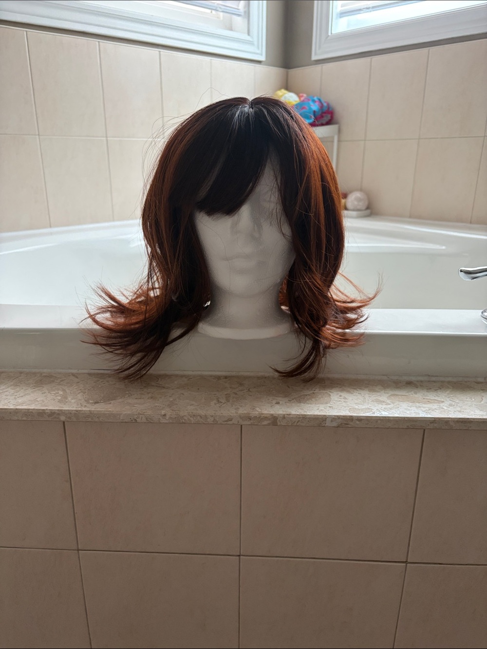 Chestnut Brown Layered Wig with Side Bangs